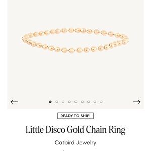 Catbird Gold Beaded Chain Ring
